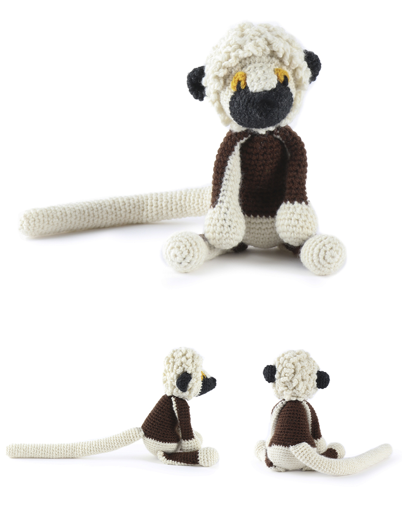 toft ed's animal Sharon the Coquerel's Sifaka amigurumi crochet